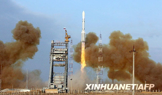 2009年12月14日，在哈薩克斯坦境內(nèi)的拜科努爾航天發(fā)射場(chǎng)，一枚“質(zhì)子”-M型運(yùn)載火箭升空。