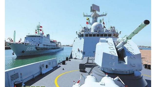 參加中俄“海上聯合-2017”聯演第二階段演習 中國海軍艦艇編隊起航